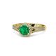 1 - Levana Signature Emerald and Diamond Halo Engagement Ring 