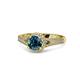 1 - Levana Signature Blue and White Diamond Halo Engagement Ring 