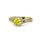 1 - Levana Signature Yellow and White Diamond Halo Engagement Ring 