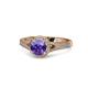 1 - Levana Signature Iolite and Diamond Halo Engagement Ring 