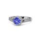 1 - Levana Signature Tanzanite and Diamond Halo Engagement Ring 