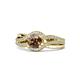 1 - Aimee Signature Smoky Quartz and Diamond Bypass Halo Engagement Ring 