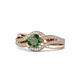 1 - Aimee Signature Diamond and Lab Created Alexandrite Bypass Halo Engagement Ring 