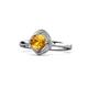 1 - Anneka Signature Citrine and Diamond Halo Engagement Ring 