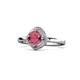 1 - Anneka Signature Rhodolite Garnet and Diamond Halo Engagement Ring 