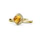 1 - Anneka Signature Citrine and Diamond Halo Engagement Ring 