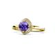 1 - Anneka Signature Iolite and Diamond Halo Engagement Ring 