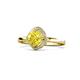 1 - Anneka Signature Yellow Sapphire and Diamond Halo Engagement Ring 