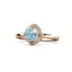 1 - Anneka Signature Aquamarine and Diamond Halo Engagement Ring 