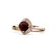 1 - Anneka Signature Red Garnet and Diamond Halo Engagement Ring 