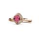 1 - Anneka Signature Rhodolite Garnet and Diamond Halo Engagement Ring 