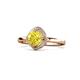 1 - Anneka Signature Yellow Sapphire and Diamond Halo Engagement Ring 