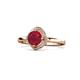 1 - Anneka Signature Ruby and Diamond Halo Engagement Ring 