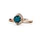 1 - Anneka Signature London Blue Topaz and Diamond Halo Engagement Ring 
