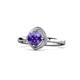 1 - Anneka Signature Iolite and Diamond Halo Engagement Ring 