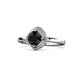 1 - Anneka Signature Black and White Diamond Halo Engagement Ring 
