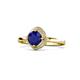 1 - Anneka Signature Blue Sapphire and Diamond Halo Engagement Ring 