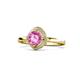 1 - Anneka Signature Pink Sapphire and Diamond Halo Engagement Ring 