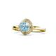 1 - Anneka Signature Aquamarine and Diamond Halo Engagement Ring 