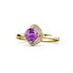 1 - Anneka Signature Amethyst and Diamond Halo Engagement Ring 