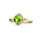 1 - Anneka Signature Peridot and Diamond Halo Engagement Ring 