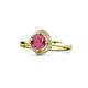 1 - Anneka Signature Rhodolite Garnet and Diamond Halo Engagement Ring 