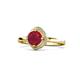 1 - Anneka Signature Ruby and Diamond Halo Engagement Ring 