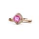 1 - Anneka Signature Pink Sapphire and Diamond Halo Engagement Ring 