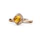 1 - Anneka Signature Citrine and Diamond Halo Engagement Ring 