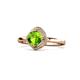 1 - Anneka Signature Peridot and Diamond Halo Engagement Ring 