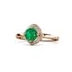 1 - Anneka Signature Emerald and Diamond Halo Engagement Ring 