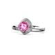 1 - Anneka Signature Pink Sapphire and Diamond Halo Engagement Ring 