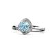 1 - Anneka Signature Aquamarine and Diamond Halo Engagement Ring 