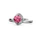 1 - Anneka Signature Pink Tourmaline and Diamond Halo Engagement Ring 