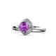 1 - Anneka Signature Amethyst and Diamond Halo Engagement Ring 