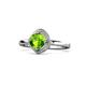 1 - Anneka Signature Peridot and Diamond Halo Engagement Ring 