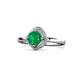 1 - Anneka Signature Emerald and Diamond Halo Engagement Ring 
