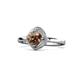 1 - Anneka Signature Smoky Quartz and Diamond Halo Engagement Ring 