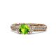 1 - Anora Signature Peridot and Diamond Engagement Ring 