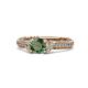 1 - Anora Signature Lab Created Alexandrite and Diamond Engagement Ring 