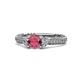 1 - Anora Signature Rhodolite Garnet and Diamond Engagement Ring 
