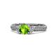 1 - Anora Signature Peridot and Diamond Engagement Ring 