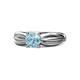 1 - Kayla Signature Aquamarine and Diamond Solitaire Plus Engagement Ring 