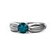 1 - Kayla Signature London Blue Topaz and Diamond Solitaire Plus Engagement Ring 