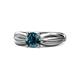 1 - Kayla Signature Blue and White Diamond Solitaire Plus Engagement Ring 