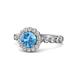 1 - Aelan Signature Blue Topaz and Diamond Floral Halo Engagement Ring 