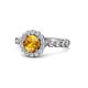 1 - Aelan Signature Citrine and Diamond Floral Halo Engagement Ring 