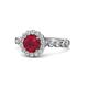 1 - Aelan Signature Ruby and Diamond Floral Halo Engagement Ring 