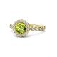 1 - Aelan Signature Peridot and Diamond Floral Halo Engagement Ring 