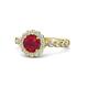 1 - Aelan Signature Ruby and Diamond Floral Halo Engagement Ring 